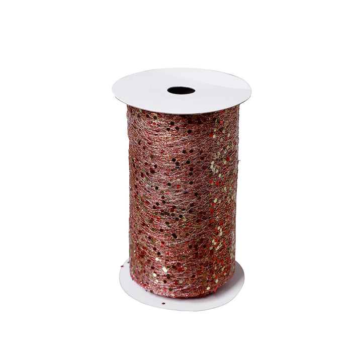 CR232RO Listón Confetti Rojo y Oro 15 Cm. x 9 Mts