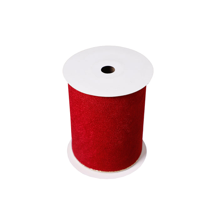 CR233RO Listón Terciopelo Rojo y Oro 15 Cm. x 9 Mts.