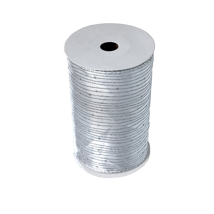 CR239BFP Listón Blanco con Frost Plata 15 Cm. x 9 Mts.