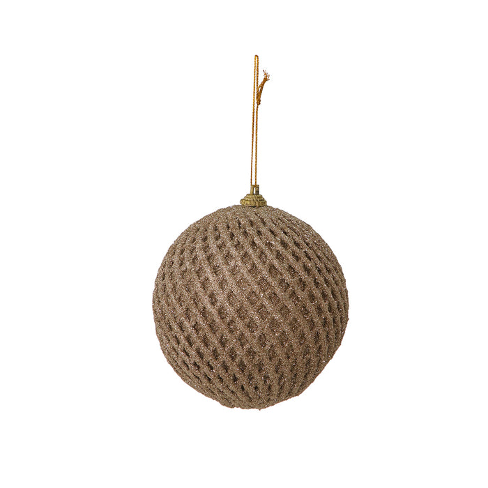 RJL312CH Esfera Tejido Frost Champaña 10 Cm.