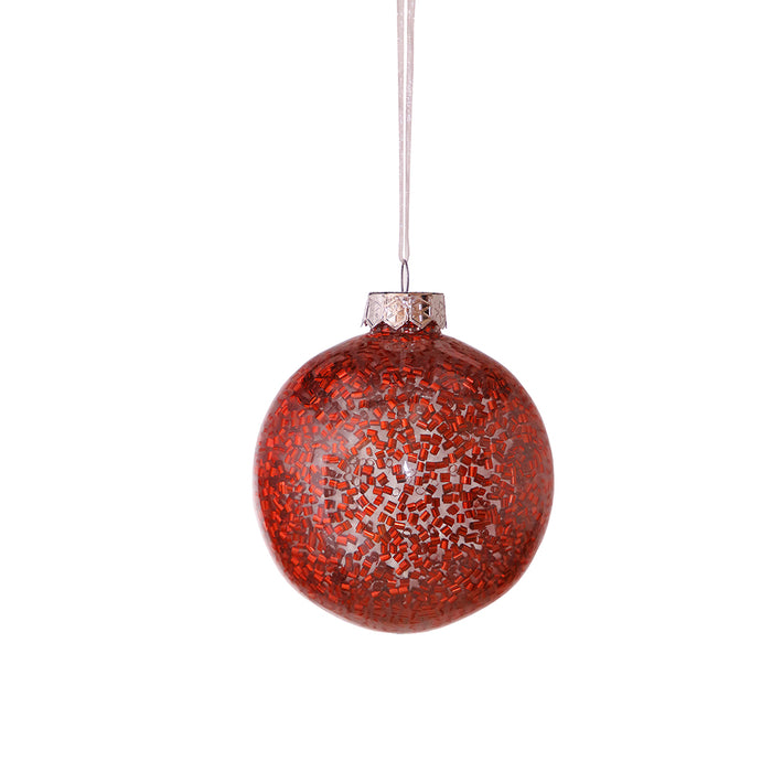 RJL339RC Esfera Confeti Rojo 10 Cm.