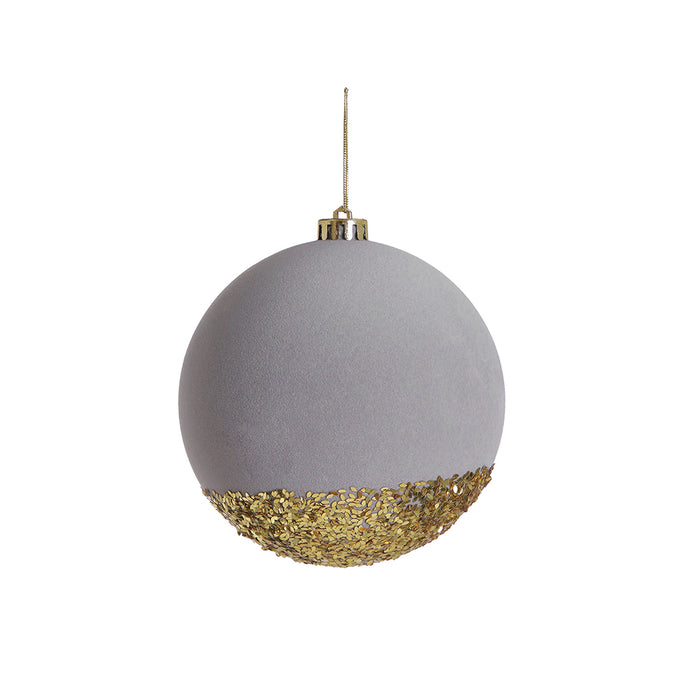 RJL349GM Esfera Gala Terciopelo Gris 15 Cm.