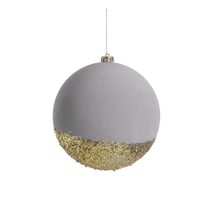 RJL350GM Esfera Gala Terciopelo Gris 20 Cm.