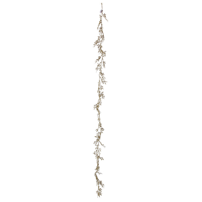 RJL361CH Guirnalda Hojitas Champaña 18 LEDS 180 Cm.