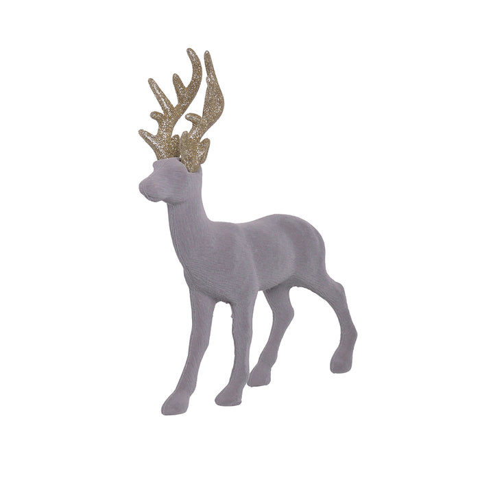 RJL368GD Venado Terciopelo Gris Derecho 32 Cm.