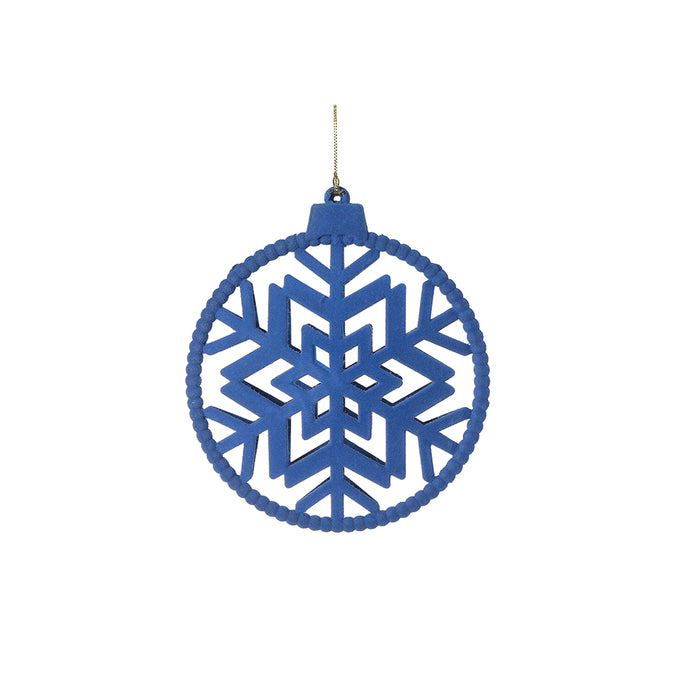 RJL381A Esfera Snowflake Terciopelo Azul 20 CM.