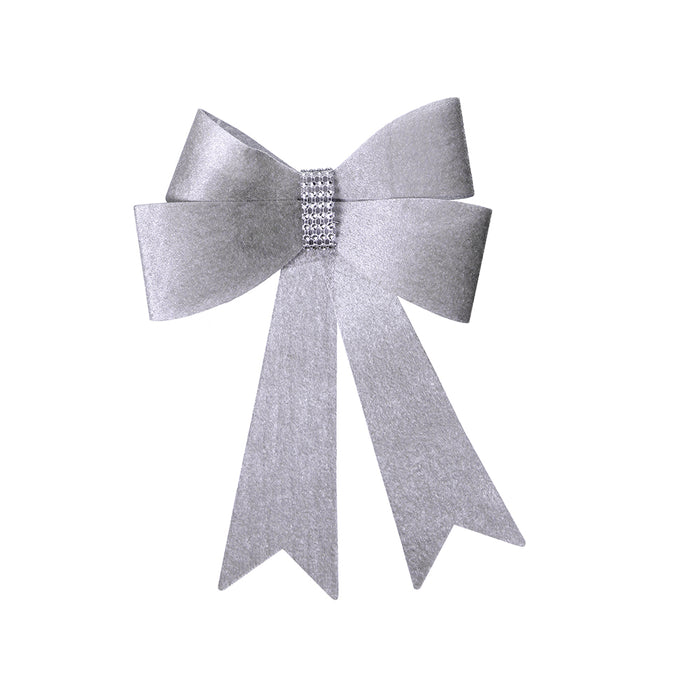 RJL397G Moño Terciopelo Gris 23 Cm.