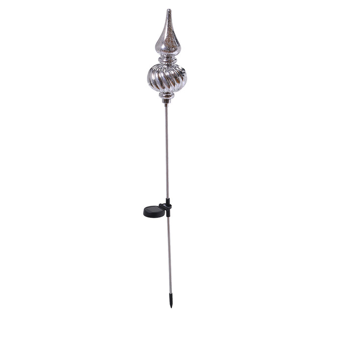 RJL407P Esfera Finial Solar Plata 100 CM.