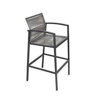 SCL58BBG Banco Bar Mallorca Gris con Ratán y Acero.
