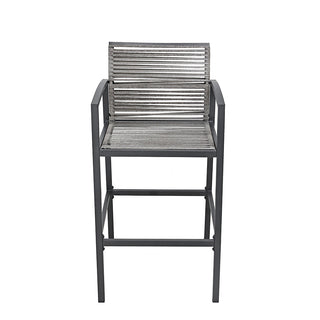 SCL58BBG Banco Bar Mallorca Gris con Ratán y Acero.