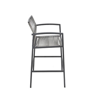 SCL58BBG Banco Bar Mallorca Gris con Ratán y Acero.
