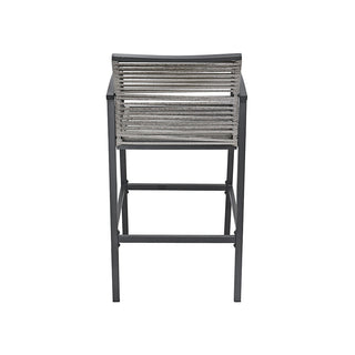 SCL58BBG Banco Bar Mallorca Gris con Ratán y Acero.