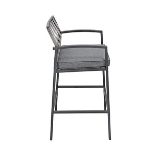 SCL58BBG Banco Bar Mallorca Gris con Ratán y Acero.