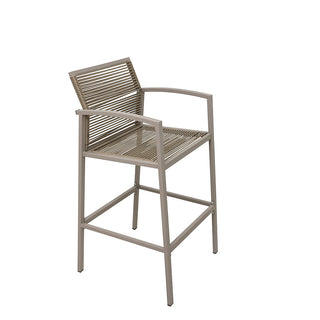 SCL58BBT Banco Bar Mallorca Taupé con Ratán y Acero.