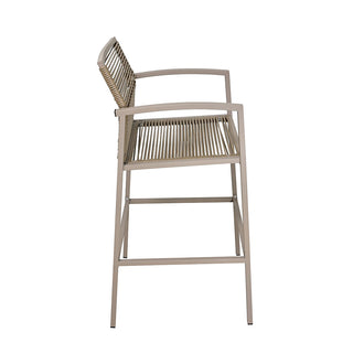 SCL58BBT Banco Bar Mallorca Taupé con Ratán y Acero.