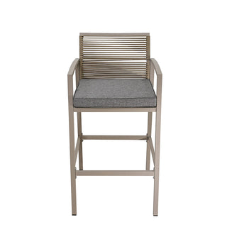 SCL58BBT Banco Bar Mallorca Taupé con Ratán y Acero.