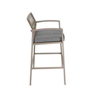 SCL58BBT Banco Bar Mallorca Taupé con Ratán y Acero.