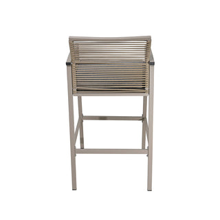 SCL58BBT Banco Bar Mallorca Taupé con Ratán y Acero.