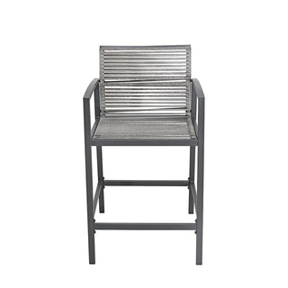 SCL58BCG Banco Cocina Mallorca Gris con Ratán y Acero.