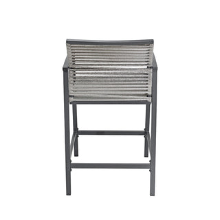 SCL58BCG Banco Cocina Mallorca Gris con Ratán y Acero.