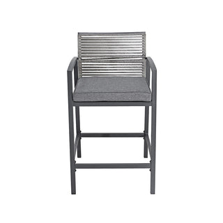 SCL58BCG Banco Cocina Mallorca Gris con Ratán y Acero.