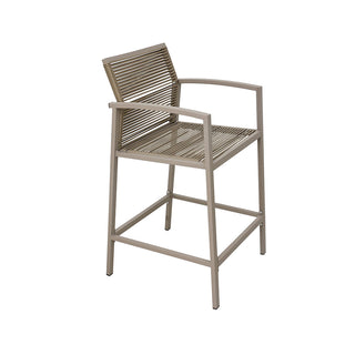 SCL58BCT Banco Cocina Mallorca Taupé con Ratán y Acero.