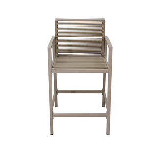 SCL58BCT Banco Cocina Mallorca Taupé con Ratán y Acero.