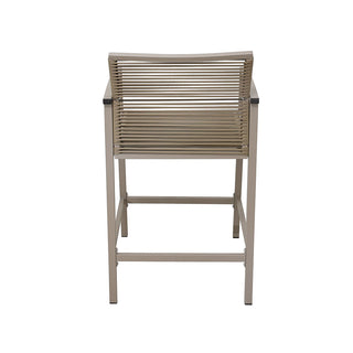 SCL58BCT Banco Cocina Mallorca Taupé con Ratán y Acero.