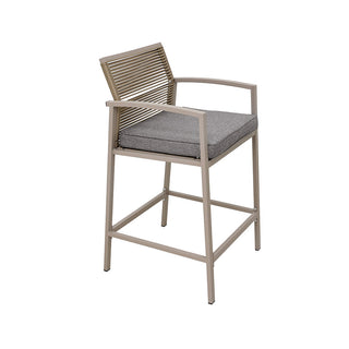 SCL58BCT Banco Cocina Mallorca Taupé con Ratán y Acero.