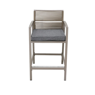 SCL58BCT Banco Cocina Mallorca Taupé con Ratán y Acero.