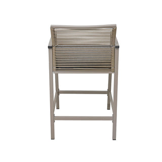 SCL58BCT Banco Cocina Mallorca Taupé con Ratán y Acero.