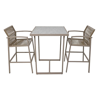 SCL58BBT Banco Bar Mallorca Taupé con Ratán y Acero.