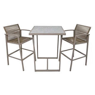 SCL58BBT Banco Bar Mallorca Taupé con Ratán y Acero.