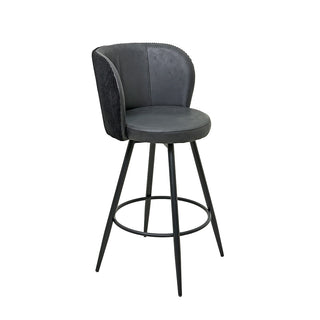 TC18BBNN Banco Bar Giratorio Bakú Corduroy y Nanotech Negro