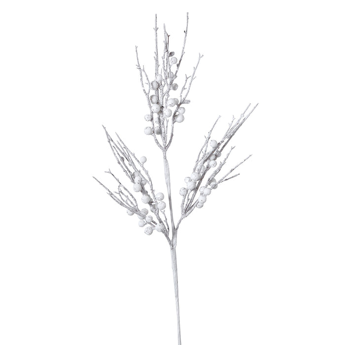 XH2322B Rama Winter Frost Berries Blancos 75 Cm.