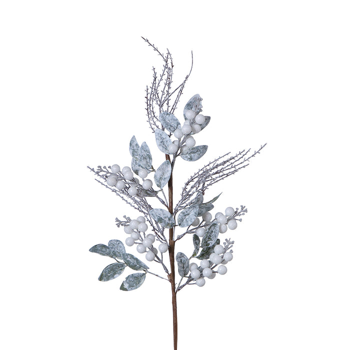 XH2327B Rama Winter Berries Blanco 70 Cm.