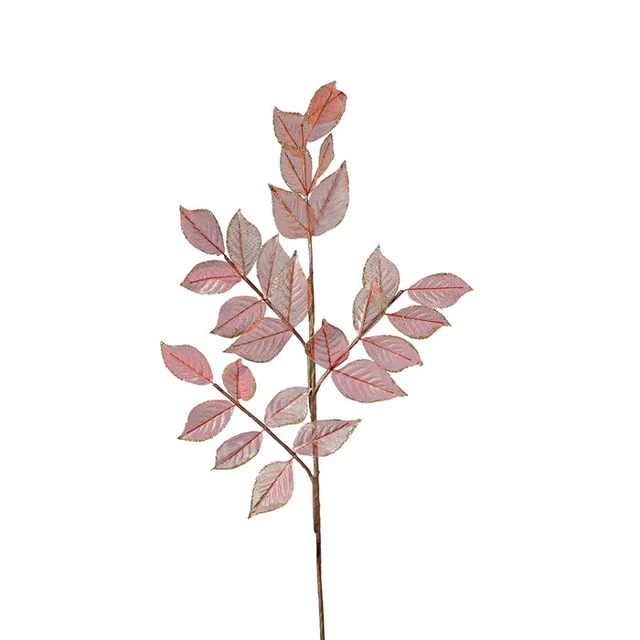 XH2329RO Rama Hojas Tul Rojo y Oro Frost 77 Cm.