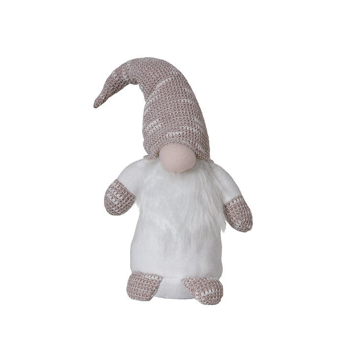 YS2322BB Gnomo Sentado Blanco Y Beige 35 Cm.