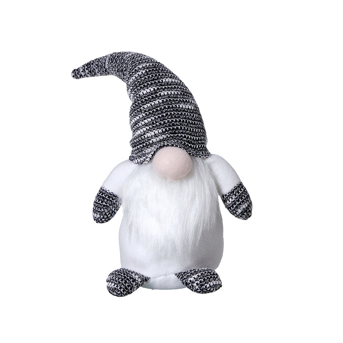YS2327BN Gnomo Sentado Blanco y Negro 35 Cm.