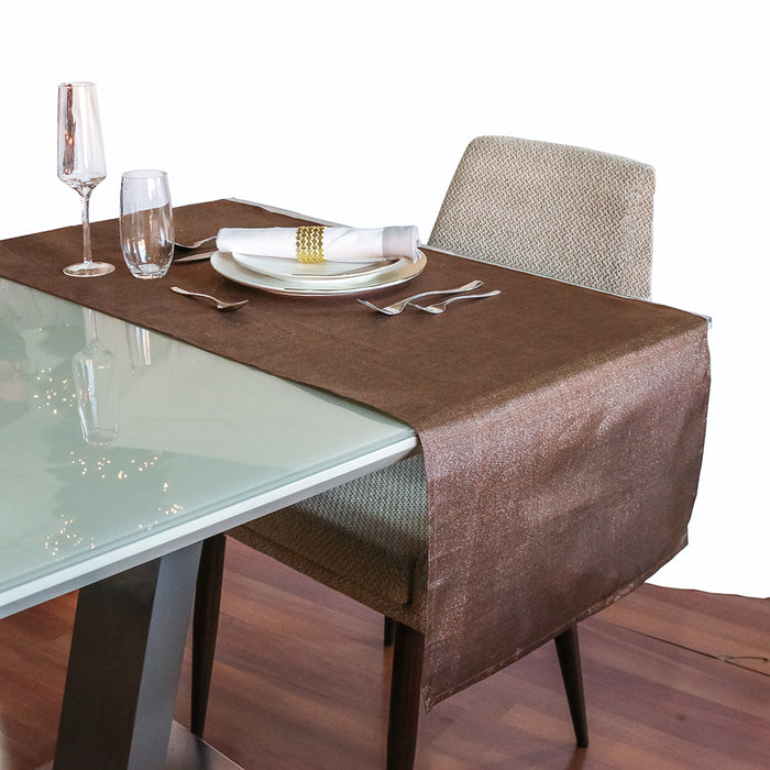 CR3001IMC Camino Diseño Lino Metálico Cobre 50x170 Cm.
