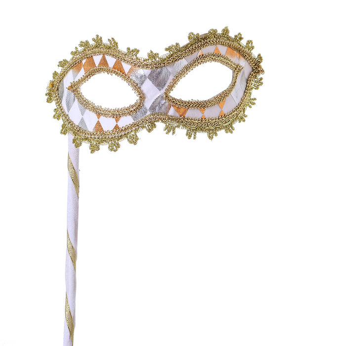 CX4002BO Mascara Arlequin Blanco/Oro 45 Cm.