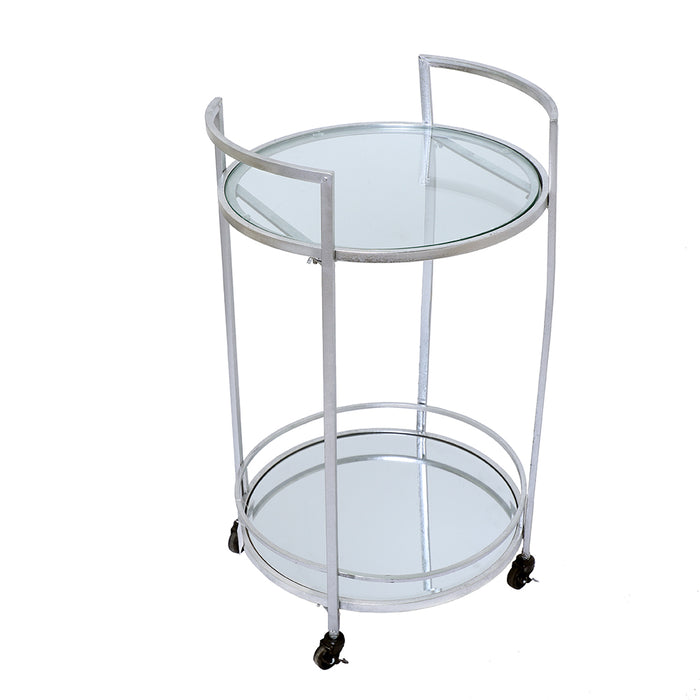 FT021P Carrito De Servicio Dos Niveles Plata (L)47X(P)46X(A)77.5 Cm.