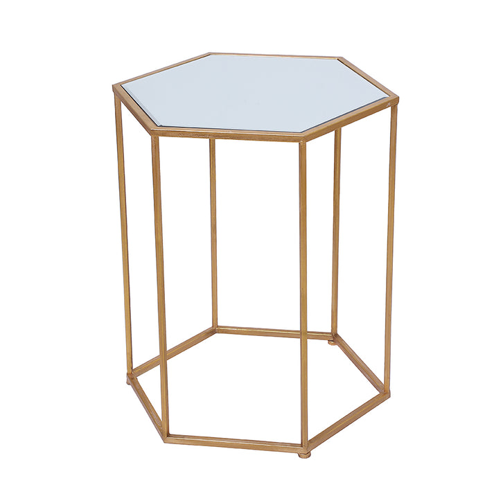 FT035O-2 Mesa Lateral Hexagonal Oro Grande 44.5cm(L) x51cm.(P) x61cm.(A)