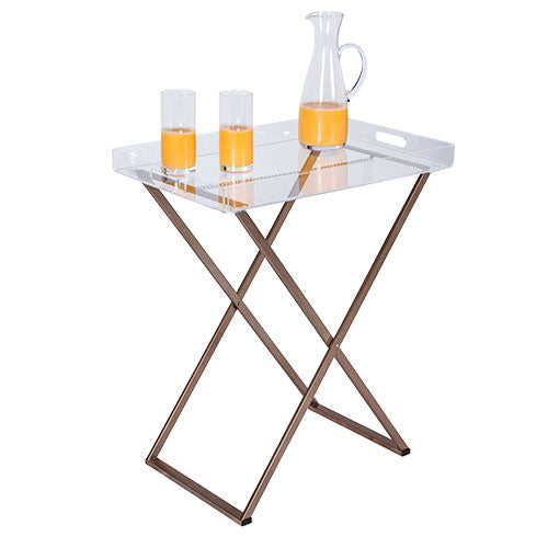 KI872 Charola Acrílico C/ Base Plegable 60x40x72 cm.