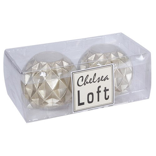 KLC332O Set 2 Velas LED Hoja Oro 8x7 cm .