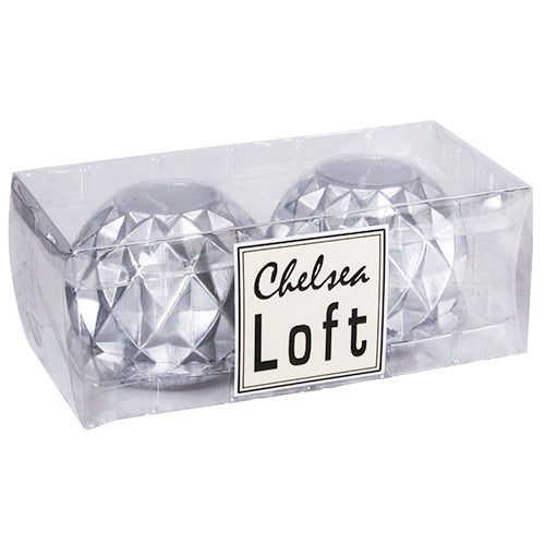 KLC332P Set 2 Velas LED Hoja Plata 8x7 cm .