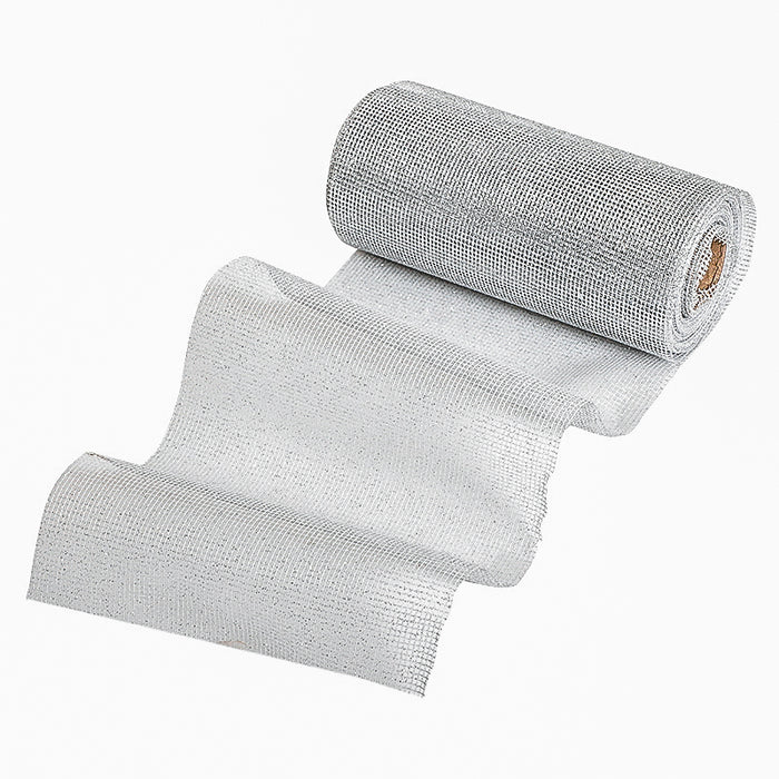 KO2467P Malla Diseño Lino Metálico Plata 15 Cm. X 9 Mts