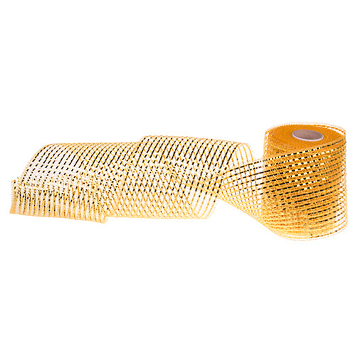 KONA1OR Malla Listón Oro Metálico 10cm.x9.1 mts.