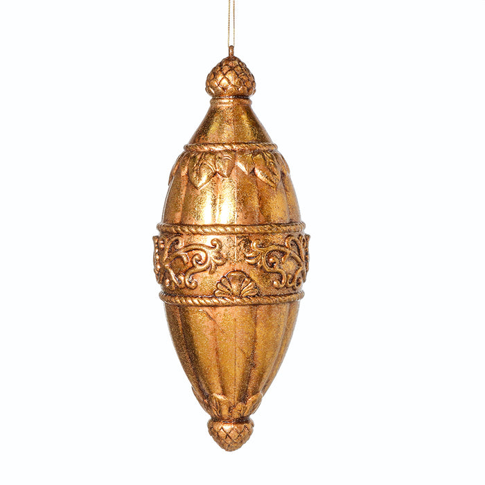 KWL211 Esfera Alargada Hoja De Oro 38 cm.