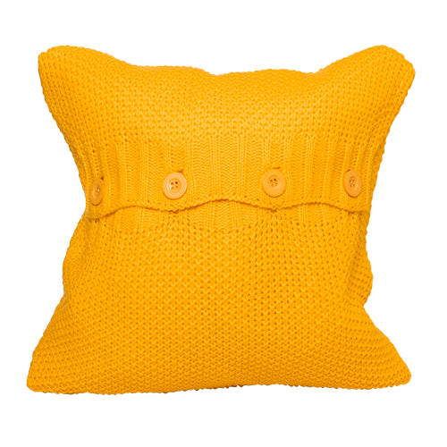LE27AB Cojín Tejido Sweater c/Botones Amarillo 40 cm.